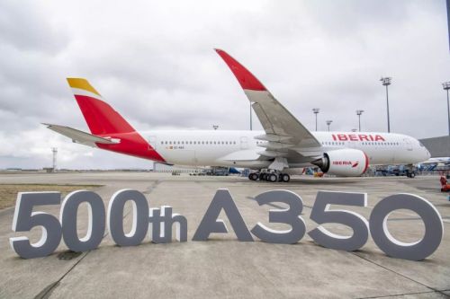 500. A350 to A350-900 (EC-NXD), który został przekazany liniom Iberia / Zdjęcie: Airbus