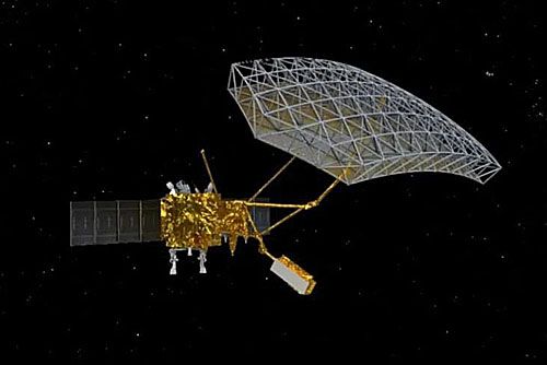 Wizja satelity HJJZ-2-05 z radarem SAR na orbicie / Ilustracja: CASC