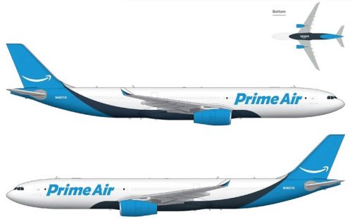 Pierwszy frachtowiec A330-300P2F zostanie dostarczony Amazon Air pod koniec 2023 / Ilustracja: Airbus