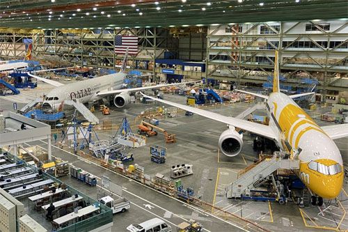 Linia montażowa Boeinga w Everett / Zdjęcie: Boeing