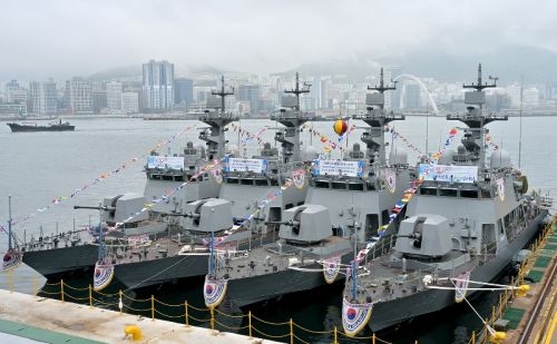 W maju br. w stoczni HJSC w Pusan zwodowane zostały 4 ostatnie patrolowce typu Chamsuri II pierwszej serii / Zdjęcie: HJSC