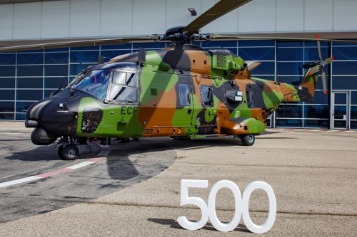Jubileuszowy 500. NH90, w wersji TTH, nr ser. 1486, ozn. takt. ECF, trafił do 3e RHC ALAT. Śmigłowiec wyprodukowano w zakładach w Marignane / Zdjęcie: Airbus Helicopters 