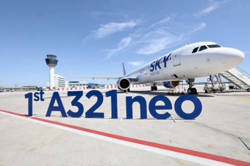 Pierwszy A321neo w barwach Sky Express / Zdjęcie: Sky Express