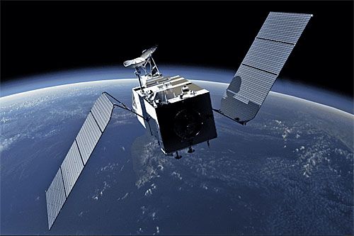 Wizja satelity pogodowego FY-3G na orbicie wokółziemskiej / Ilustracja: CASC