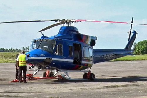 Śmigłowiec Bell 412EPI, który wczoraj odebrały Siły Obronne Gujany / Zdjęcie: GDF