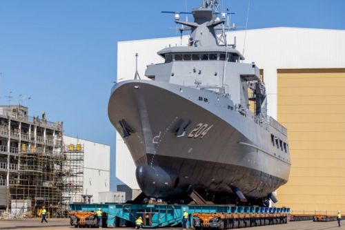 Nazwany na cześć półwyspu Eyre w Australii Południowej NUSHIP Eyre, okręt patrolowy typu Arafura, będzie pierwszą jednostką RAN noszącą tę nazwę / Zdjęcie: MO Australii 