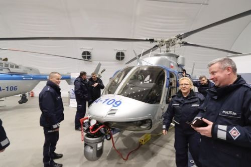 Dzięki najnowszej dostawie śmigłowce Bell 407GXI będą mogły stacjonować w Warszawie, Poznaniu, Szczecinie, Wrocławiu, Łodzi i Krakowie / Zdjęcie: Policja