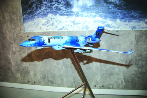 Model Swordfisha opartego na odrzutowcu klasy biznes Bombardier Global 6000 / Zdjęcie: Bartosz Głowacki