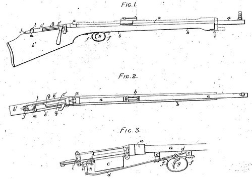 Karabin M1902 Thorneycrofta na rysunku patentowym