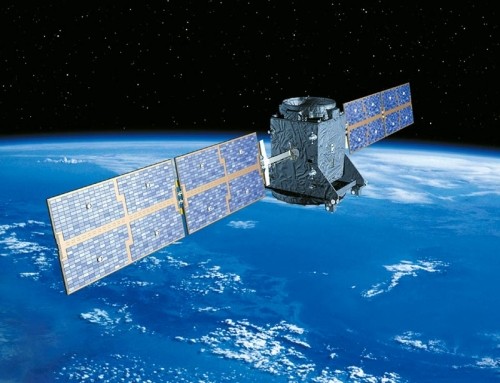 Wizja artystyczna satelity GIOVE-A na orbicie