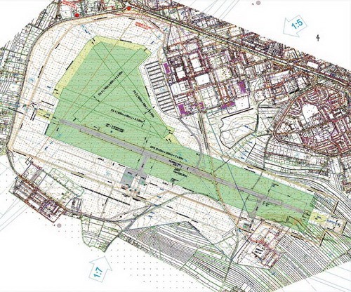 Plan zagospodarowania lotniska w Krośnie opracowany przez Urząd Miasta. W ramach modernizacji władze Krosna chcą przeznaczyć część terenów na południe od planowanej drogi startowej na cele przemysłowe związane z lotnictwem