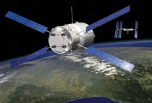 Statek Verne zbliża się do ISS / Rysunek: ESA