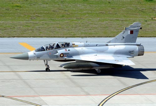 Pierwsze katarskie Mirage 2000-5 pojawiły się w greckiej bazie Souda 22  marca 2011, a już trzy dni później rozpoczęły regularne loty patrolowe  nad Libią / Zdjęcie: USAF