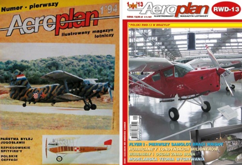 Okładka pierwszego i setnego numeru Magazynu Lotniczego AeroPlan, wydawanego przez Agencję Lotniczą Altair już od 13 lat