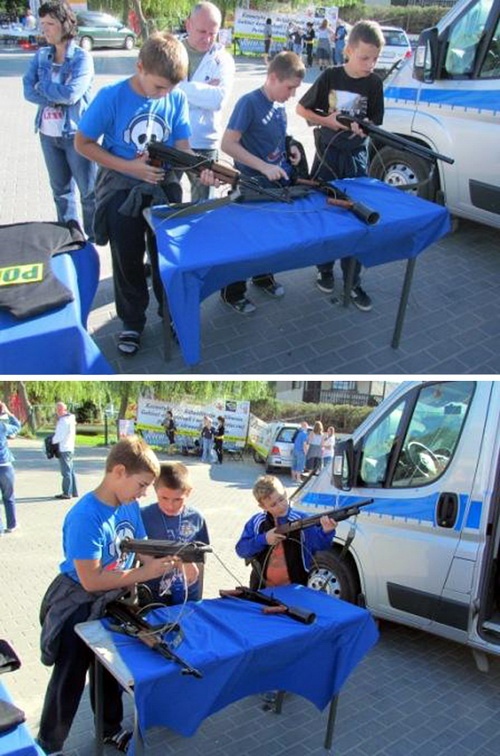 Festyn rodzinny policjantów z Sępólna Krajeńskiego zorganizowany 20 sierpnia 2011. Cytat ze strony: (…) sępoleńscy policjanci zaakcentowali swój udział poprzez wystawienie stanowiska z policyjnym sprzętem. Dzieciaki mogły usiąść za kierownicą prawdziwego radiowozu, a największą atrakcją jak zwykle cieszyła się broń w jaką wyposażeni są policjanci / Zdjęcie: Policja