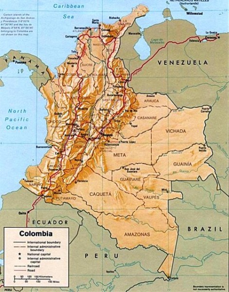 Mapa zapalnego regionu, ze wszystkimi zaangażowanymi w konflikt państwami / Colombian Army