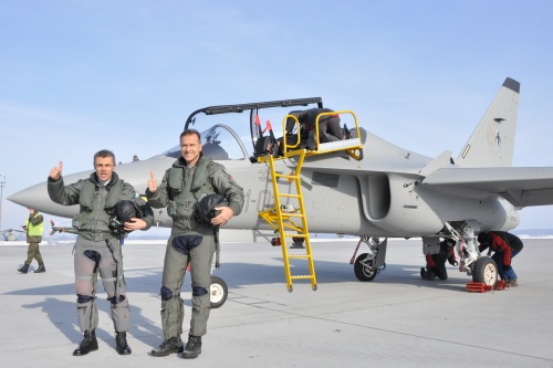 Załoga samolotu – od lewej Quirino Bucci i Enrico Scarabotto / Zdjęcia: Tomasz Białoszewski