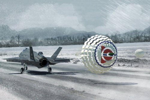 Norweskie F-35A mają standardowo być wyposażone w spadochron hamujący, który zapewni skrócenie dobiegu podczas lądowania na oblodzonej drodze startowej / Rysunek: Lockheed Martin