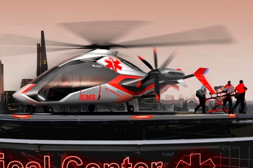 Wizja śmigłowca Clean Sky 2 w wersji ratownictwa medycznego / Rysunek: Airbus Helicopters Design Studio