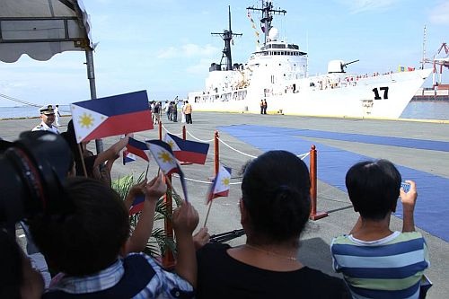 Ceremonia powitania BRP Andres Bonifacio w bazie morskiej w Manili / Zdjęcie: MO Filipin