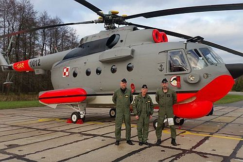 Śmigłowiec ratownictwa morskiego Mi-14PŁ/R (nr takt. 1012) po powrocie do Grupy Lotniczej w Darłowie / Zdjęcie: Brygada Lotnictwa Marynarki Wojennej
