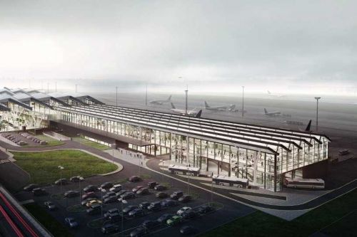 Zachodni pirs będzie stanowił przedłużenie obecnego terminalu pasażerskiego T2 / Ilustracja: Port lotniczy Gdańsk-Rębiechowo im. Lecha Wałęsy