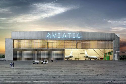 Wizja hangaru budowanego przez Aviatic MRO na lotnisku w Szawle na Litwie / Ilustracja: Aviatic MRO