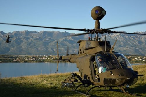 Rozbity chorwacki OH-58D Kiowa Warrior (nr takt. 327) został wyprodukowany w 2011 i wylatał zaledwie 520 h / Zdjęcie: MO Chorwacji 