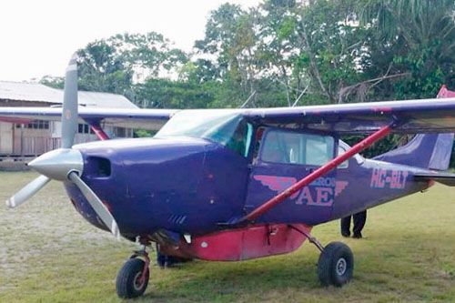 Samolot Cessna U206G Stationair 6, zn. rej. HC-BLT, który rozbił się wczoraj w ekwadorskiej Amazonii