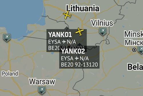 15 marca 2020 w pobliżu granic obwodu kaliningradzkiego operowały oba samoloty RC-12X US Army stacjonujące w bazie Szawle na Litwie / Ilustracja: Twitter – Canadian Skywatcher