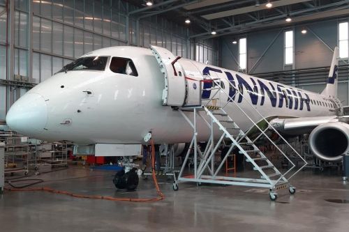 Od momentu nawiązania współpracy z liniami Finnair w połowie 2019, Linetech obsłużył niemal 70% Embraerów E190 należących do tego przewoźnika / Zdjęcie: Linetech