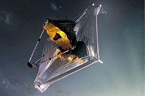 8 stycznia 2021 o 18:16 GMT teleskop kosmiczny James Webb po 2 tygodniach zakończył rozkładanie głównego lustra do konfiguracji roboczej / Ilustracja: NASA