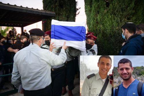 Uroczystości pogrzebowe Ofka Aharona i Itamara Elharara stały się okazją nie tylko do oddania czci poległym żołnierzom, ale też do żądania wyjaśnień w tej sprawie od Awiwa Kohawiego, szefa sztabu Sił Obronnych Izraela / Zdjęcie: MO Izraela