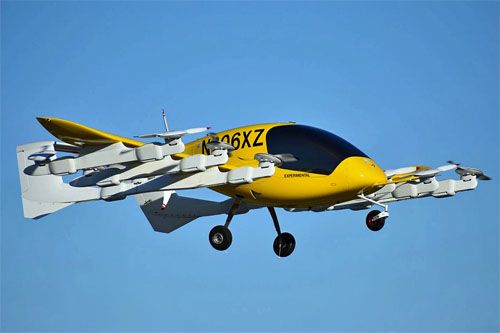 Demonstrator technologii autonomicznego samolotu Wisk Aero eVTOL w jednym z lotów testowych / Zdjęcie: Wisk Aero