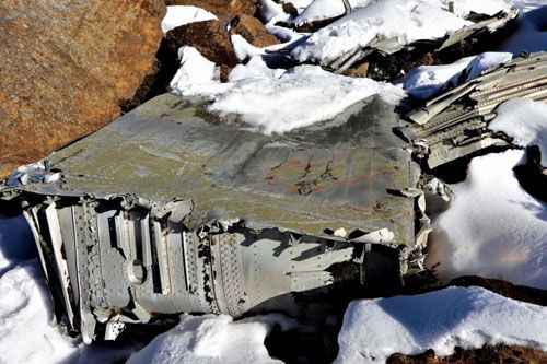 Fragment samolotu Curtiss C-46 Commando N°42-96721, który odnaleziono w Himalajach 77 lat po jego rozbiciu w czasach II wojny światowej / Zdjęcie: MIA Recoveries