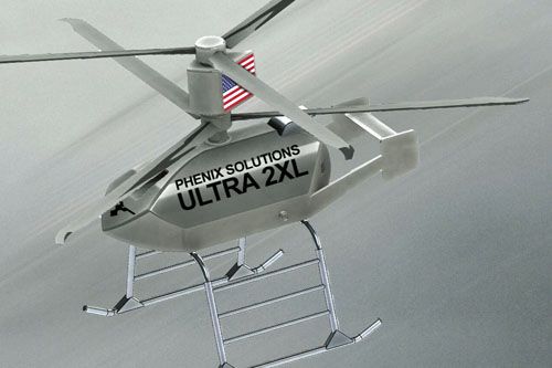 Bezzałogowy śmigłowiec eVTOL z wirnikami współbieżnymi Phenix Ultra 2XL / Ilustracja: Agility Prime USAF