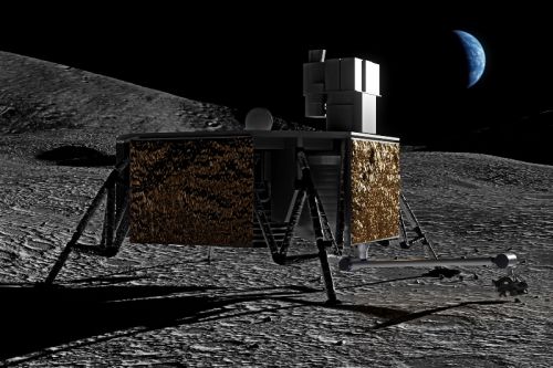 Lądownik księżycowy z urządzeniem służącym do ekstrakcji tlenu ze skały księżycowej / Ilustracja: Redwire Space Eur