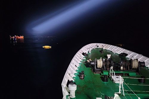 Operacja poszukiwawcza w pobliżu wyspy Mara. Trwają poszukiwania zaginionego członka załogi śmigłowca S-92 / Zdjęcie: Coast Guard Republic of Korea