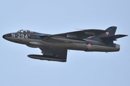 Hawker Hunter F.6A (N-294) przez całą karierę wojskową służył w Royal Air Force i tylko podgrywał myśliwiec z holenderskich wojsk lotniczych / Zdjęcie: Maciej Hypś