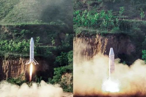 Po powrocie z wysokości kilometra rakieta Xingyun-M1 ląduje niedaleko miejsca startu / Zdjęcia: Deep Blue Space