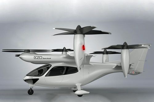 Tak ma wyglądać 5-miejscowy samolot eVTOL E20 projektowany przez chiński start-up TCab Tech / Ilustracja: TCab Tech
