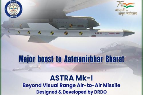 Do tej pory pociski Astra Mk I zintegrowano z samolotami bojowymi Su-30MKI / Ilustracja: DRDO
