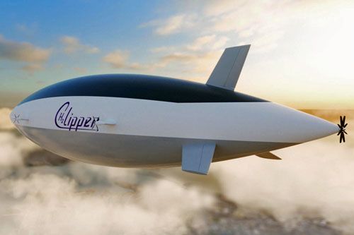 Wizja sterowca towarowego Pipeline-In-The-Sky projektowanego przez H2 Clipper / Ilustracja: H2 Clipper