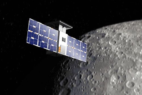 Kadr z animacji NASA przedstawiającej statek kosmiczny CAPSTONE na specjalnej orbicie księżycowego halo / Ilustracja: NASA