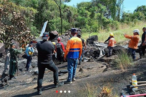 Miejsce wczorajszej katastrofy samolotu Cessna 208B Grand Caravan wenezuelskich wojsk lotniczych, który rozbił się podczas lotu szkoleniowego / Zdjęcie: Twitter