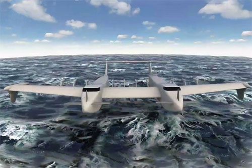 Wizja transportowca, który ma powstać w ramach programu Liberty Lifter. Projekt przewiduje zbudowanie samolotu w układzie katamaranu z kadłubami do przewozu towarów i pasażerów / Ilustracja: DARPA