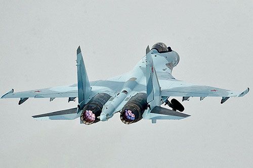 Rosyjski myśliwiec wielozadaniowy Su-35 / Zdjęcie: MO FR