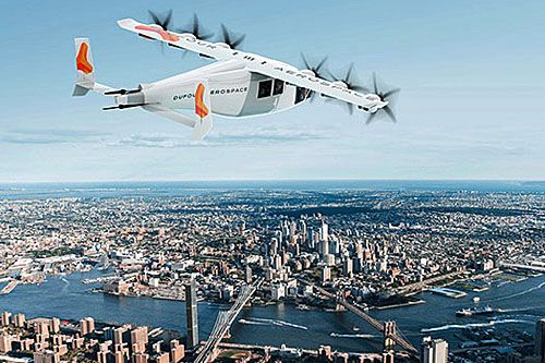 Wizja samolotu pasażerskiego z napędem hybrydowo-elektrycznym Dufour Aero3 / Ilustracja: Dufour Aerospace