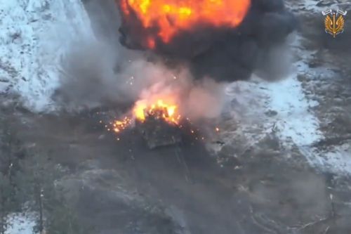 BMPT-72 Terminator został zniszczony w wyniku ostrzału artyleryjskiego / Zdjęcie: Twitter