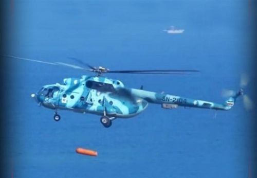 Miny Maham-II zintegrowane z irańskimi Mi-17 mogą być stawiane na płytkich akwenach o głębokości 10-50 m / Zdjęcie: Tasnim